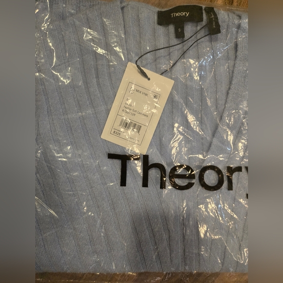 NWT Theory Ribbed Cashmere VNeck Pullover - Picture 5 of 7